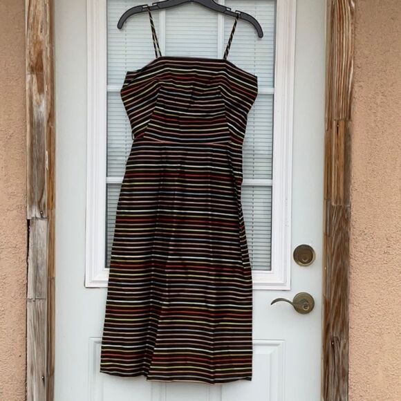 Take 50% OFF- Gay Gibson Spaghetti Hand Multicolor Striped Jr Dress, Size-11 - Picture 1 of 10